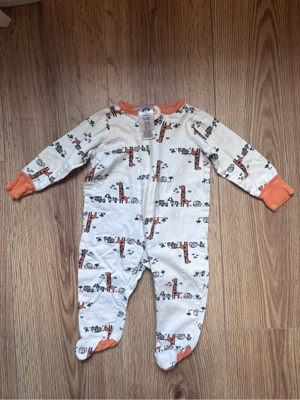 Set of 3 GERBER baby footie pajamas